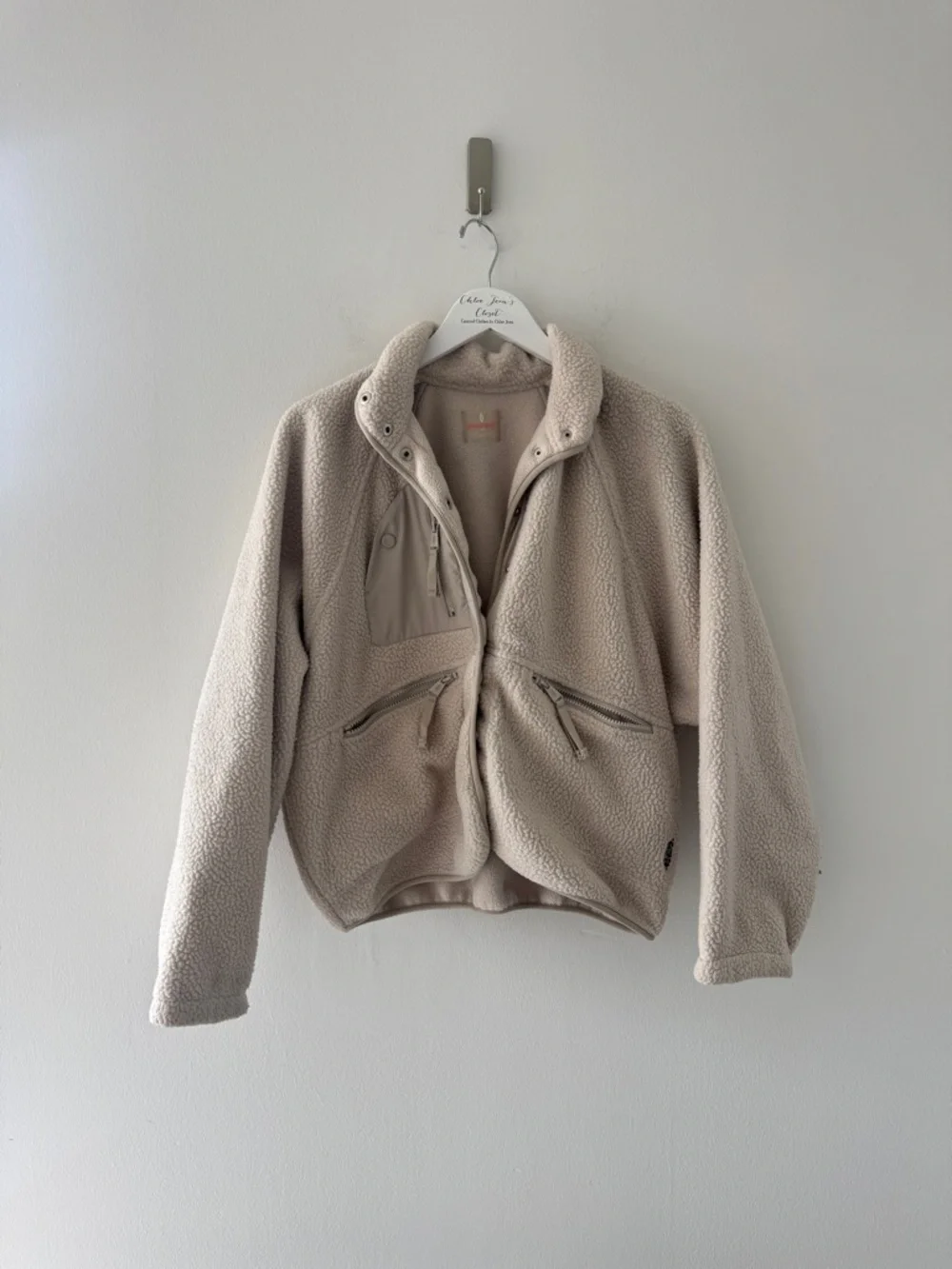 FREE PEOPLE Hit The Slopes Fleece in Muted Beige S - Picture 2 of 5